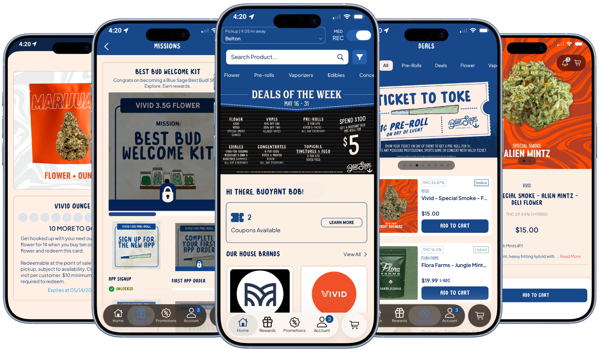 the Blue Sage Cannabis Deli Mobile App