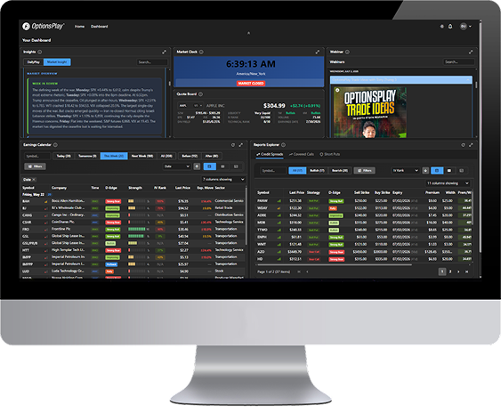 OptionsPlay Highest-Yielding Covered Call Report dashboard preview