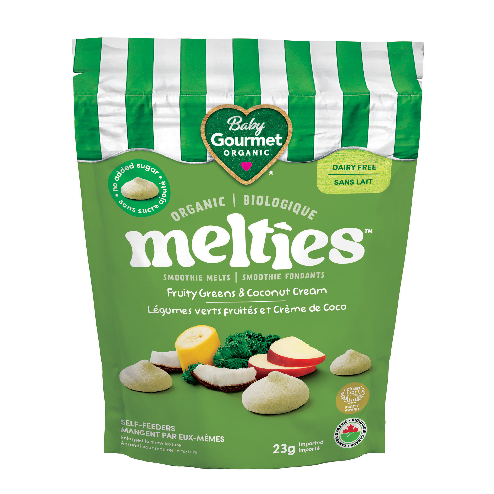 Baby Gourmet Melties Fruity Greens & Coconut Cream organic baby snack