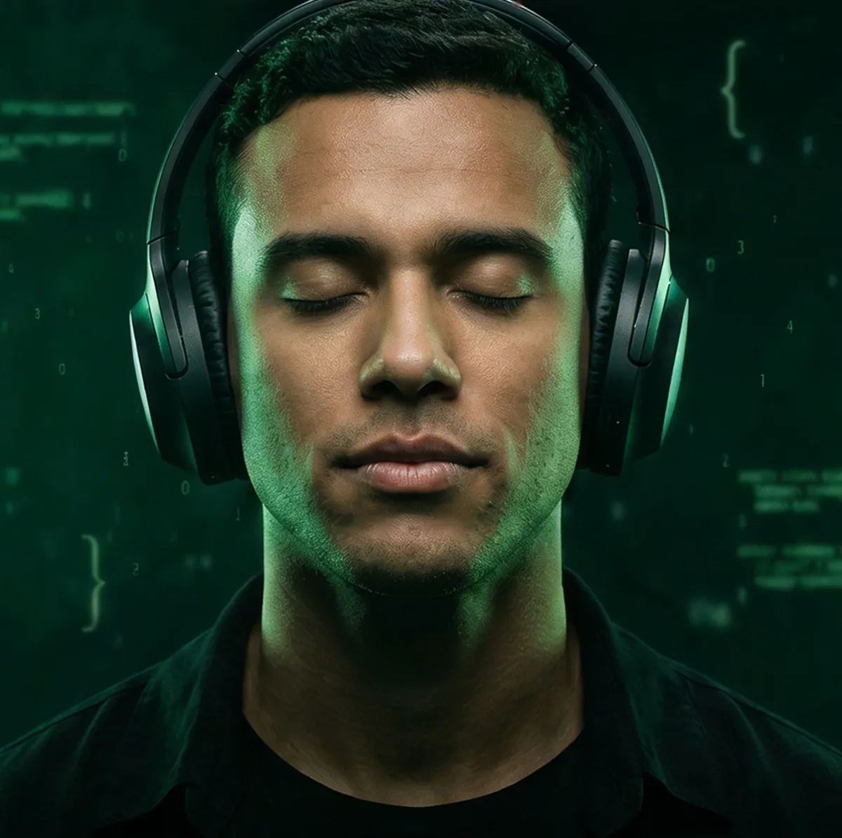 homem olhando para a direita