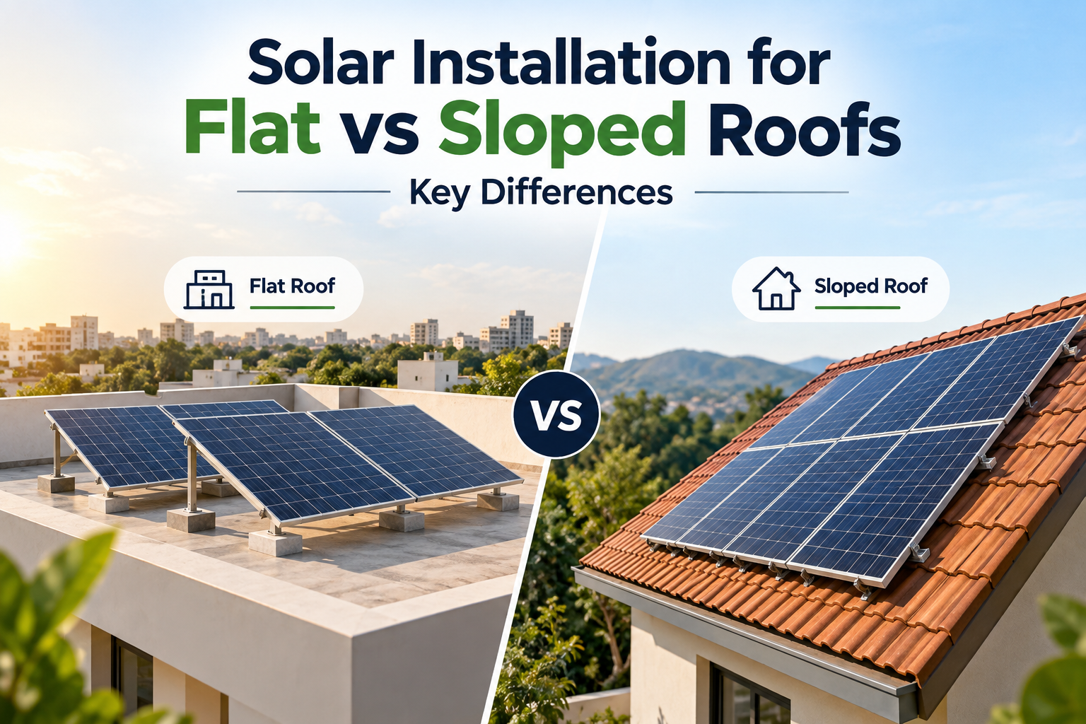differences between flat vs sloped roofs