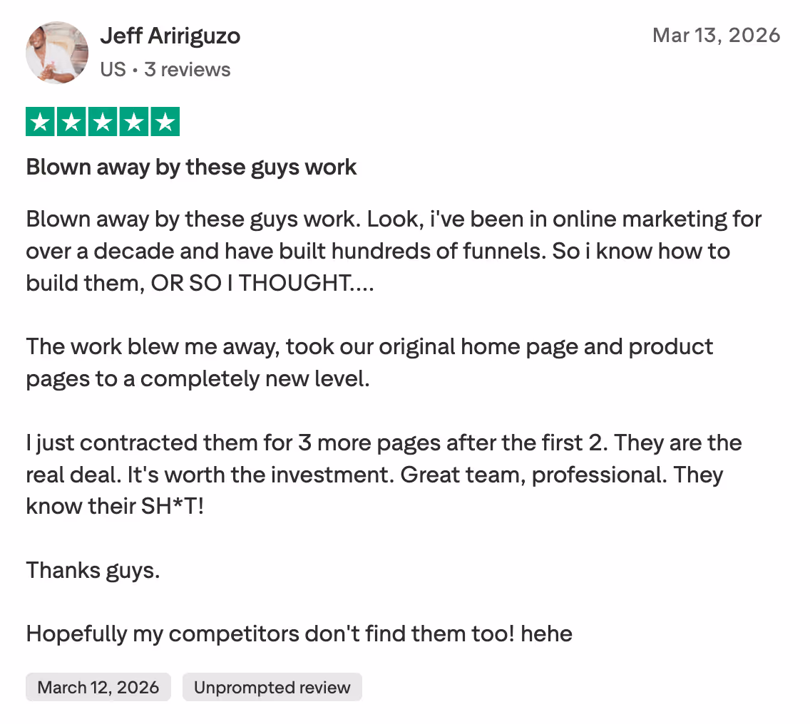 User review by Jack from US dated July 11, 2025, giving five stars and praising a great team and fast turnaround.