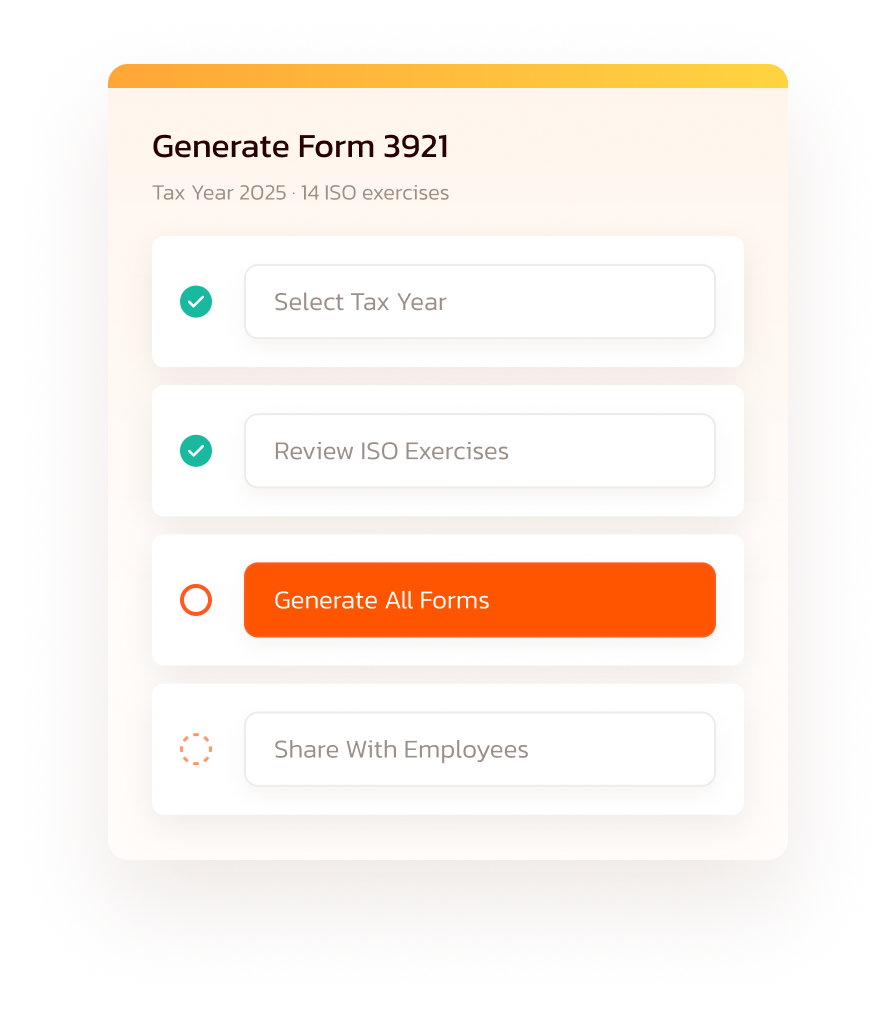 Generate Form 3921 flow in Slice for all ISO exercises in a tax year