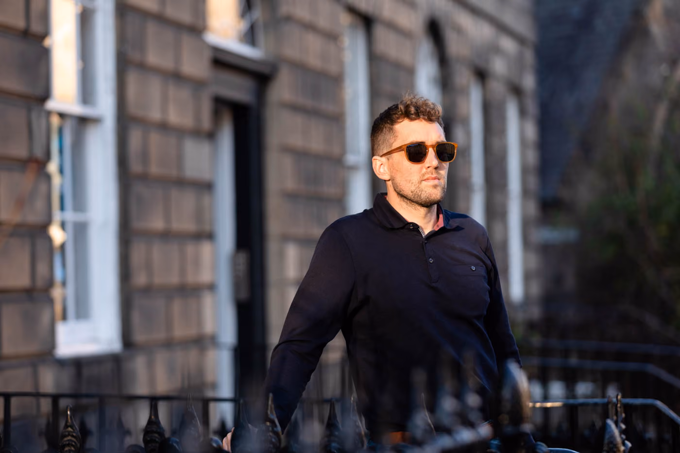 Man Wearing Designer Eyewear