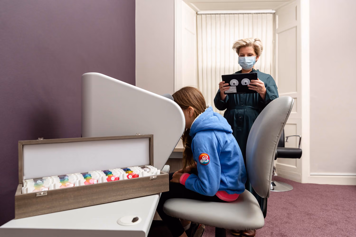Teenage Girl having an eye exam