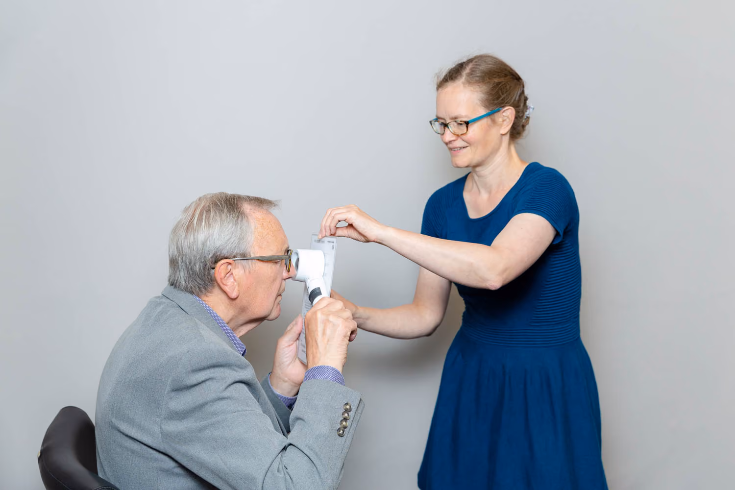 Man having an eye test