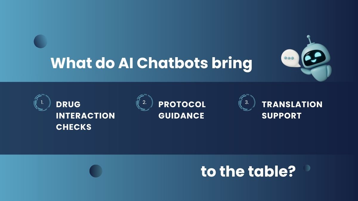 AI chatbot assisting a nurse with patient information and task management in a hospital setting