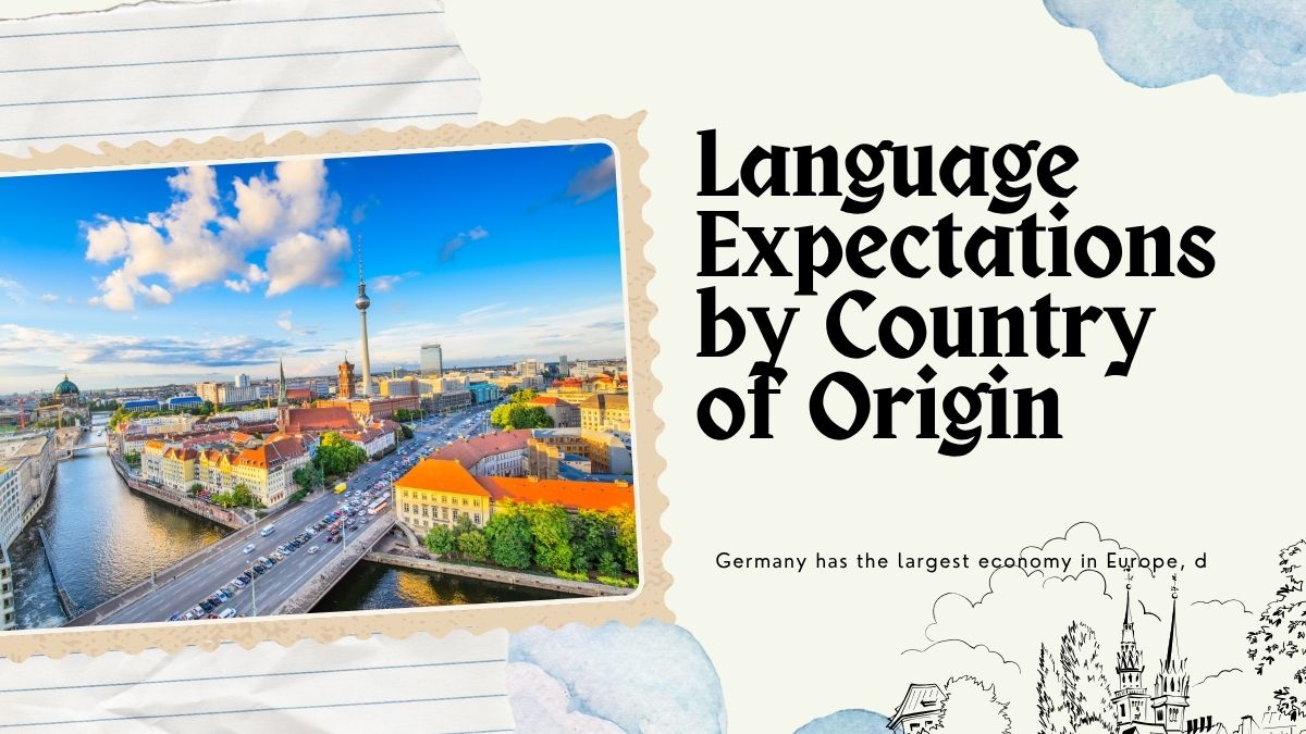Map or infographic showing language requirements for healthcare professionals in Germany based on country of origin, including EU and non-EU examples.