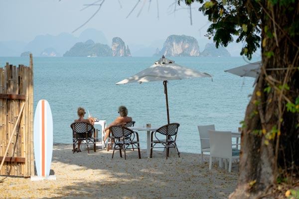 Beachfront relaxation with island view