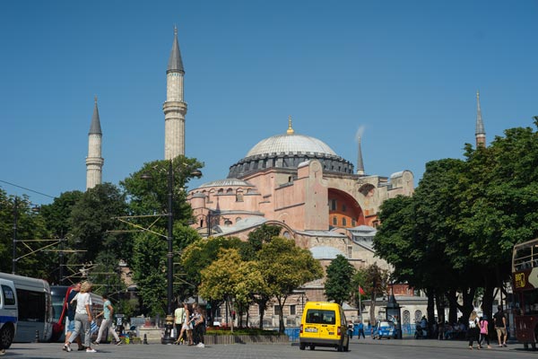 Hagia Sophia with minarets in Istanbul