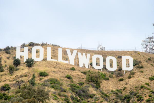 Iconic Hollywood Sign on Los Angeles Hillside