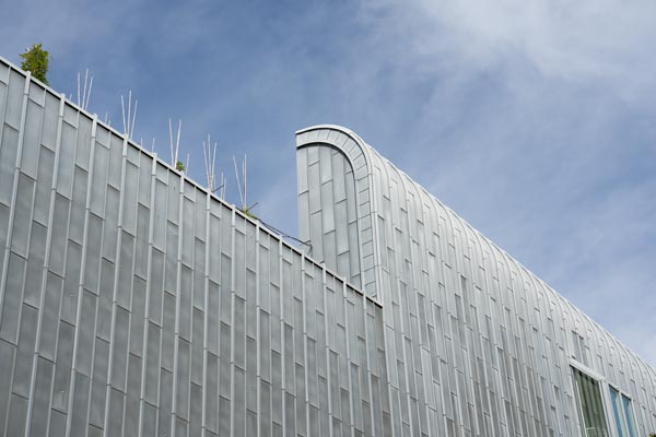Metal-clad facade of Museum Ludwig in Cologne