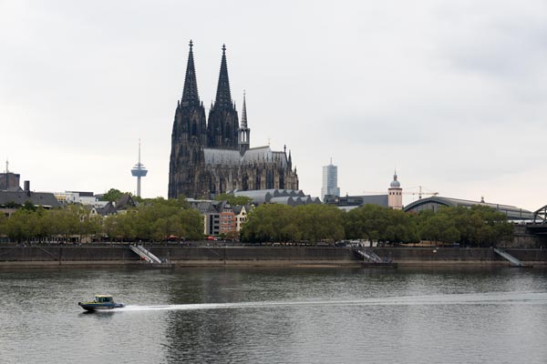 Cologne Cathedral above the Rhine waterfront