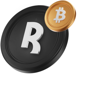 A bitcoin sitting on top of a black tray.