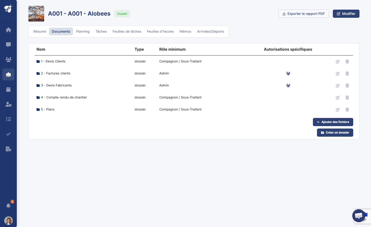 gestion de chantier sur alobees