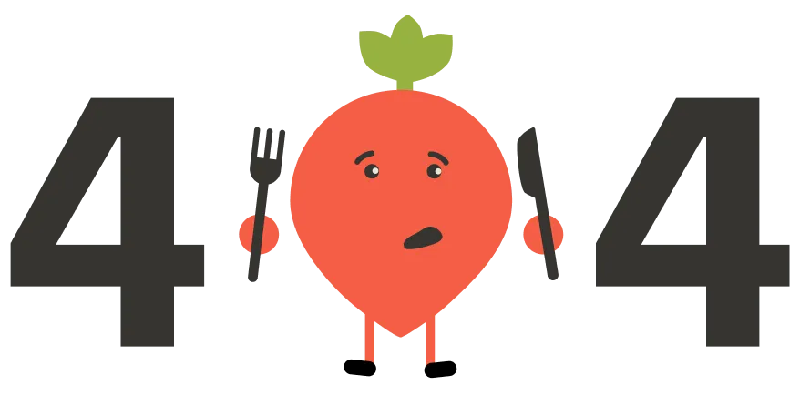 an illustration of a red beet with a face and legs and arm looking confused 