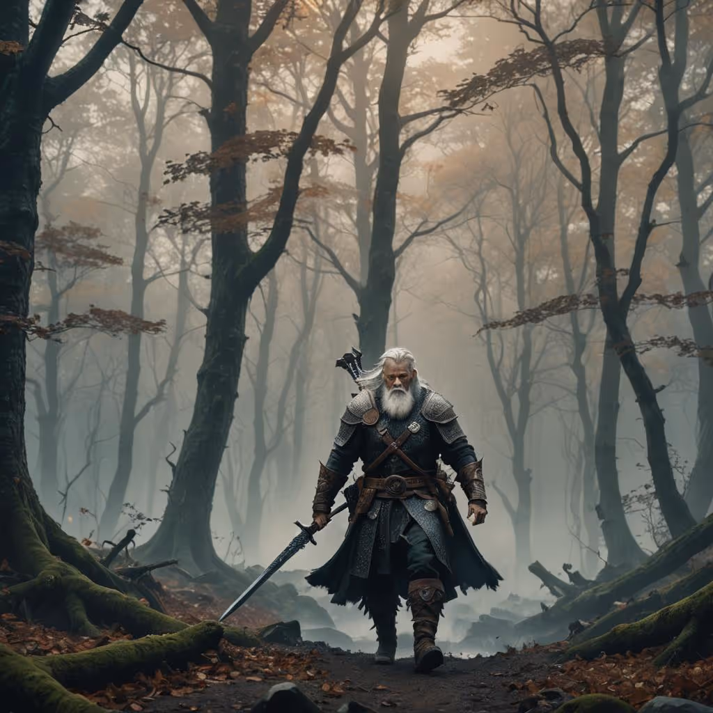Hakon walking in the woods