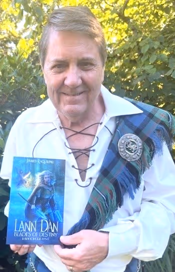 Author James Raquepau with Stone of Destiny - Dan Cycle One