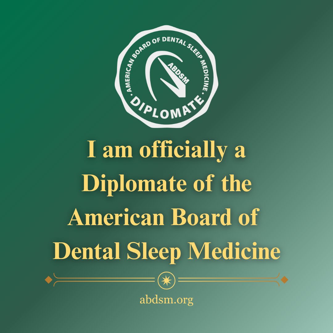 Dr.Svitlana Koval is now a Diplomate of American Academy of Dental Sleep Medicine