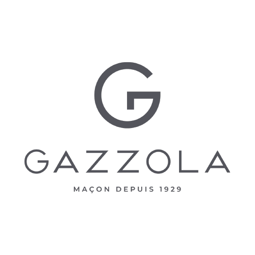 Gazzola company logo with slogan 'Maçon depuis 1929' below stylized letter G.