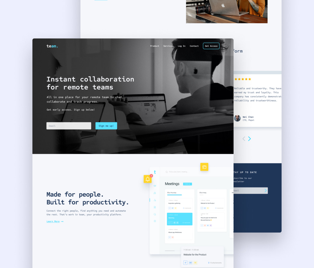 A mockup of a project