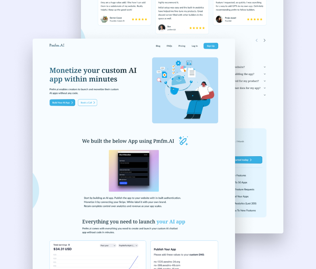 A mockup of a project