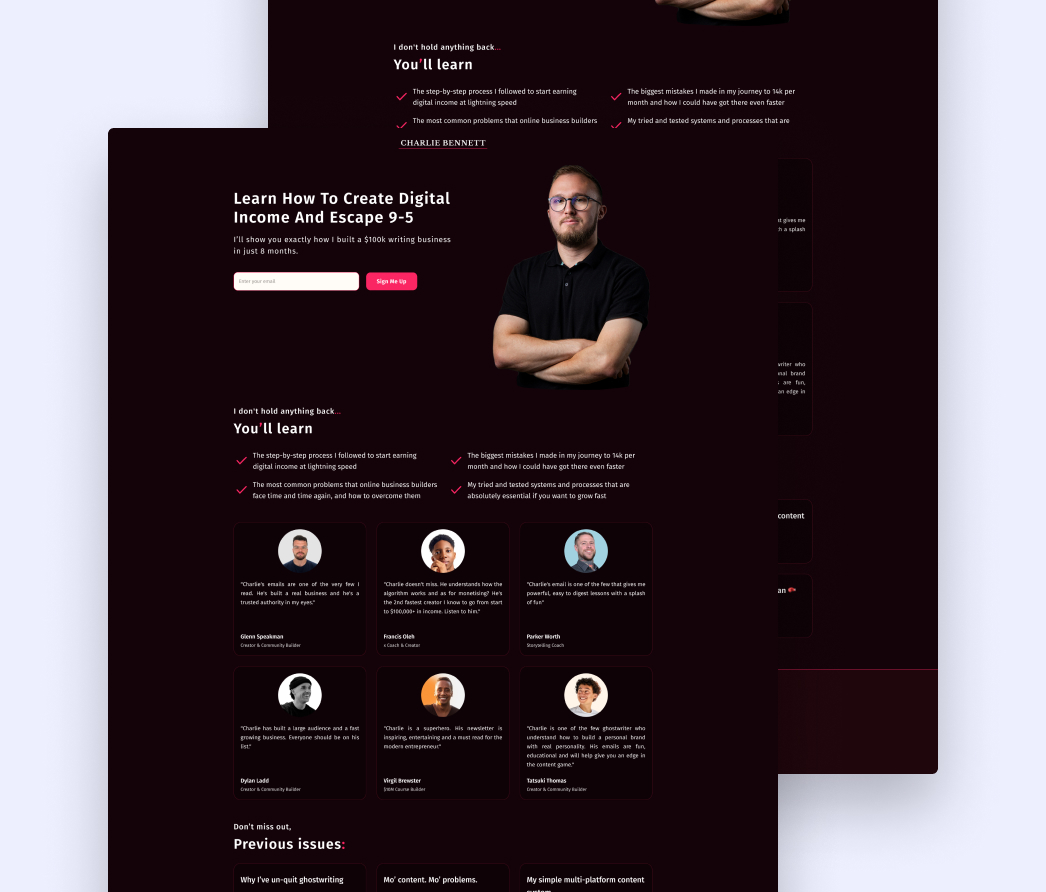 A mockup of a project