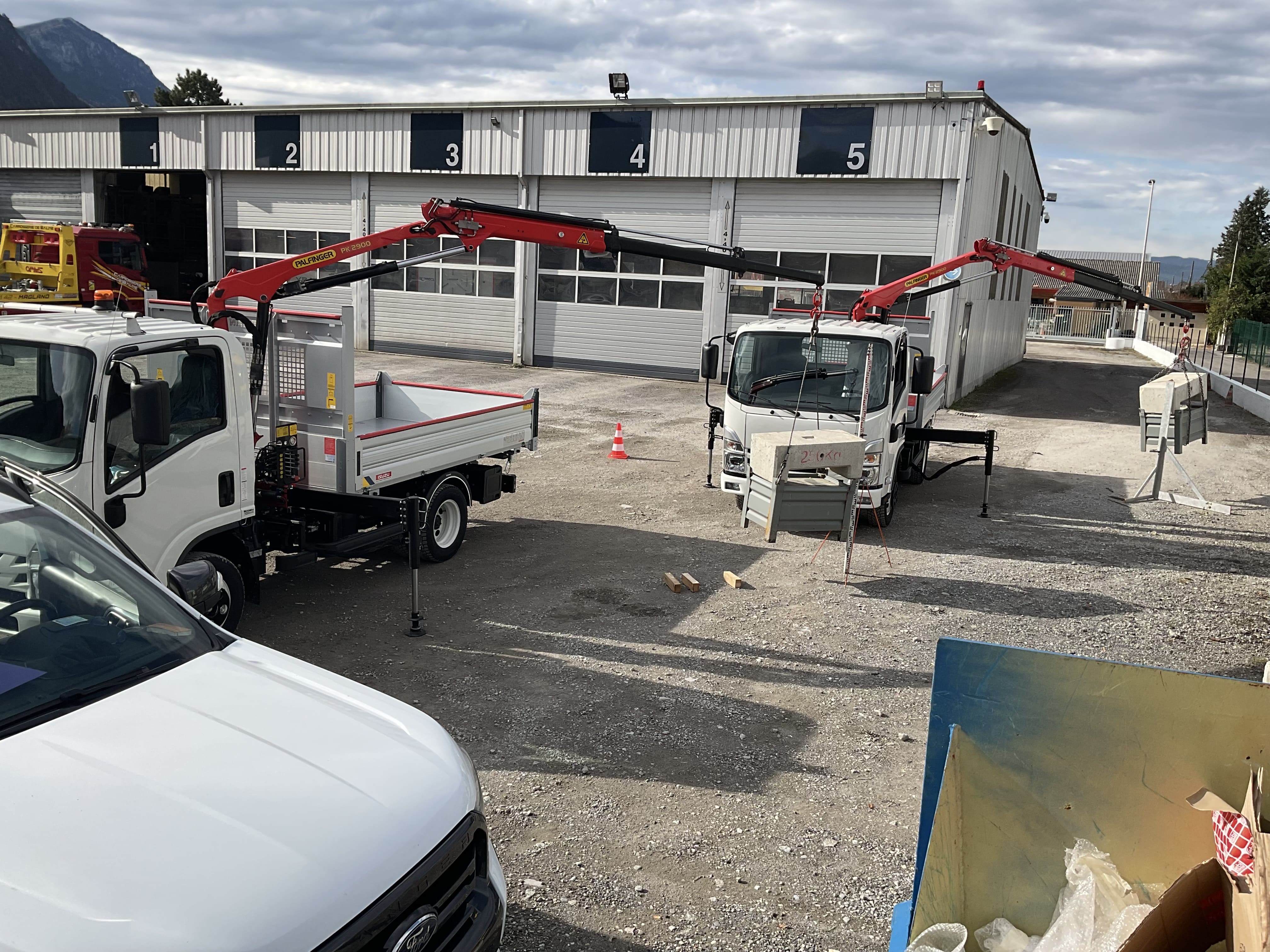 VGP - test de charge sur deux camionnettes