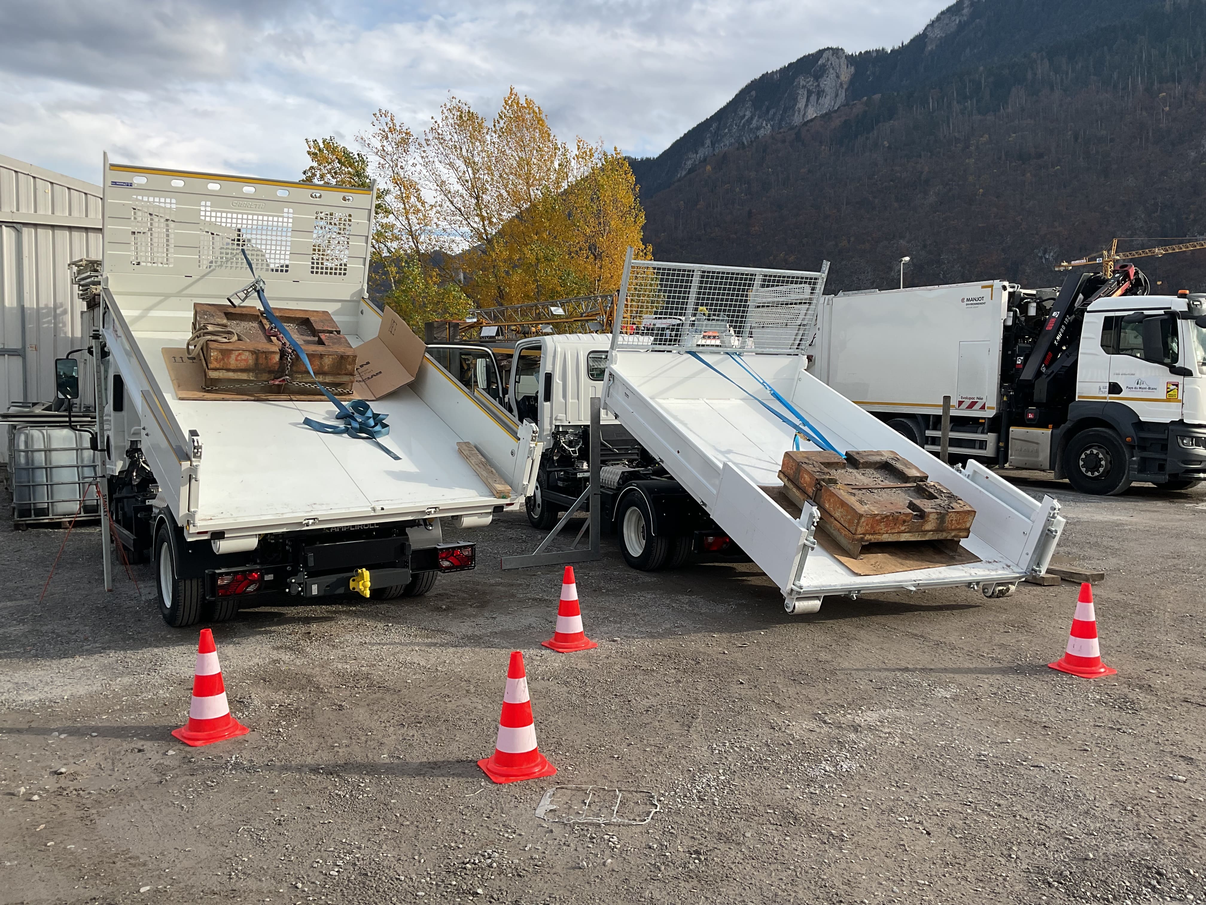 Test de fonctionnement des bennes avec charges