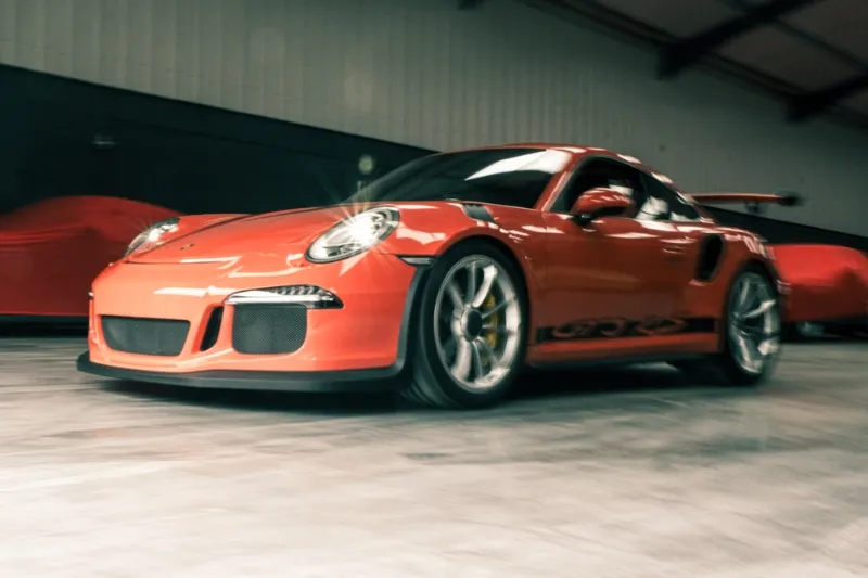 Supercar parked inside Auto Classica’s dehumidified indoor garage in Milton Keynes.