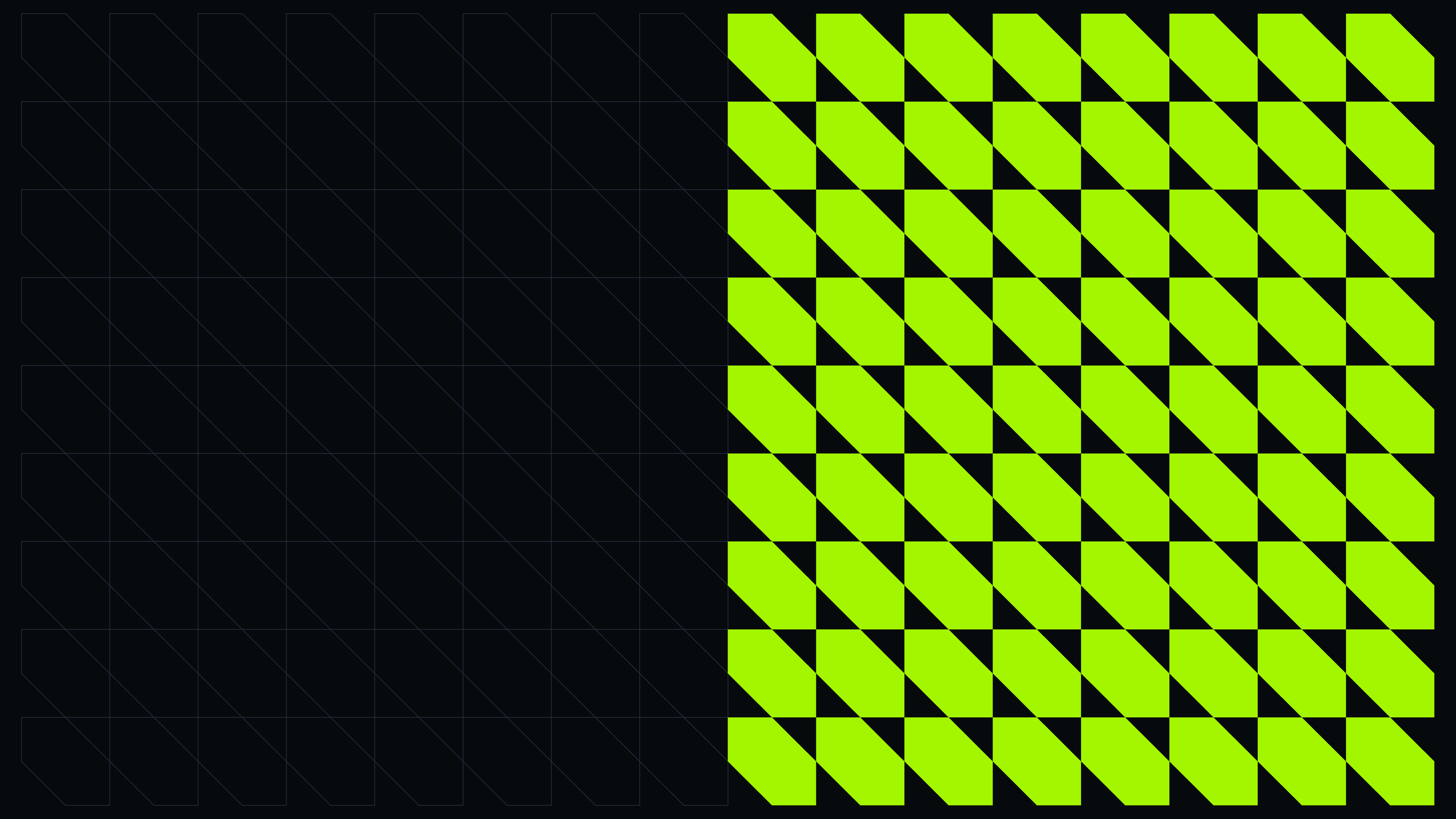 Neon green hexagon pattern with striking contrast on a black background design.
