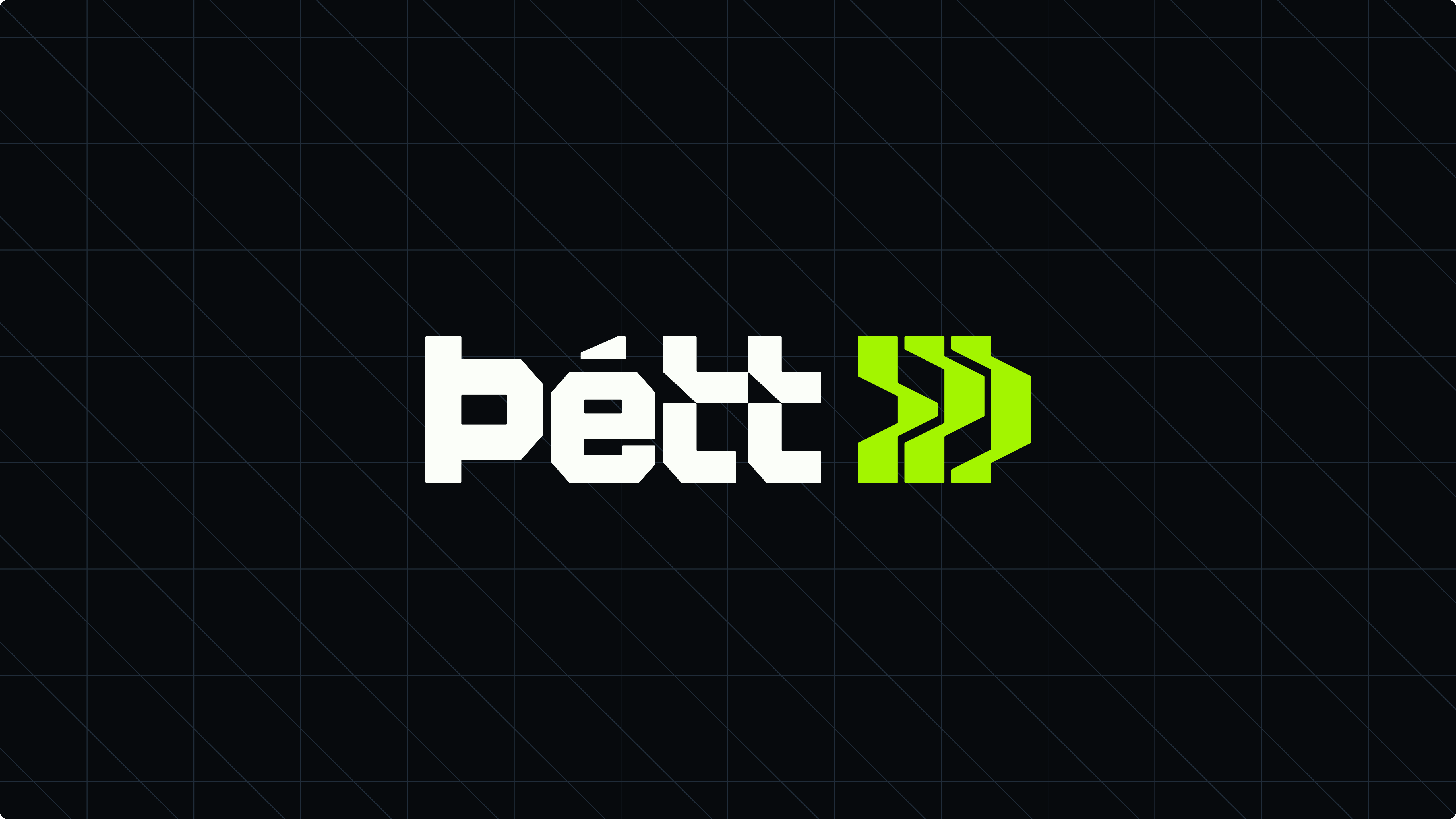 Primary Þétt logo, on a black background featuring a dark grid pattern.