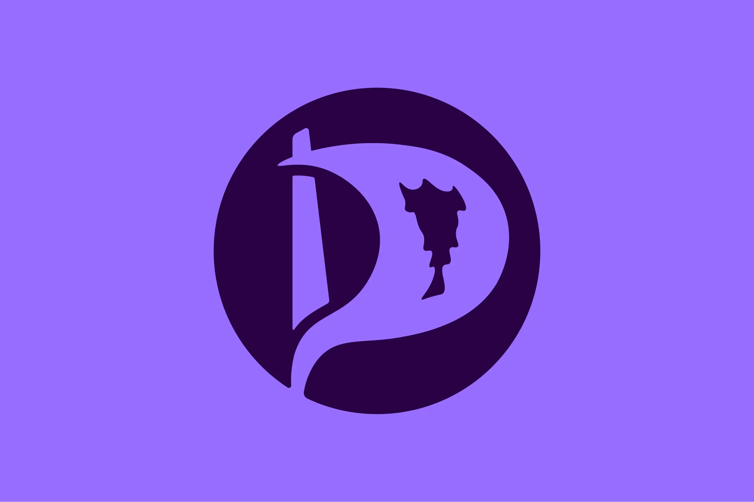 Purple Píratar logo on a light purple background.