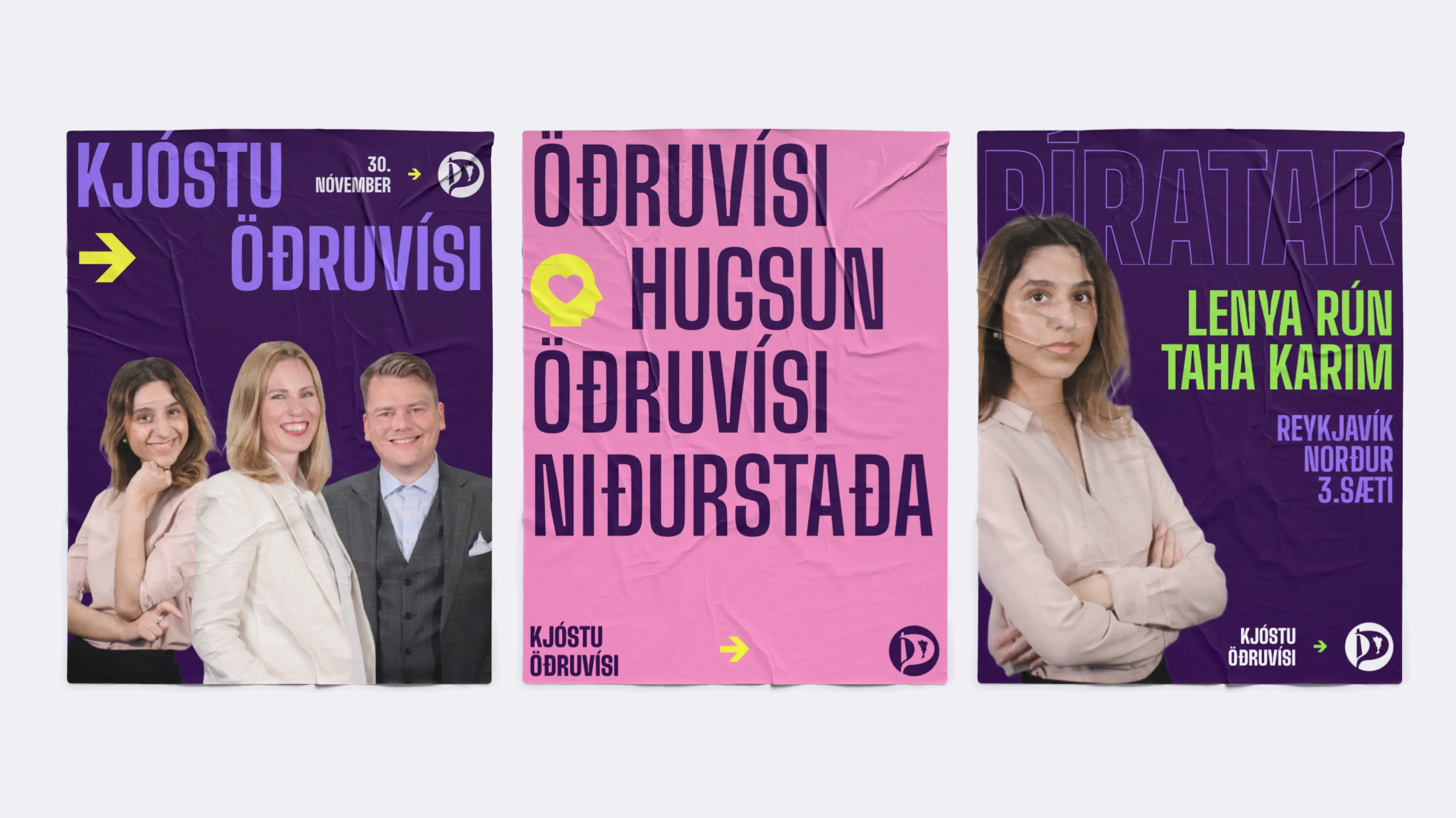 Colorful examples of confident politicians and engaging messages to be used on social media.