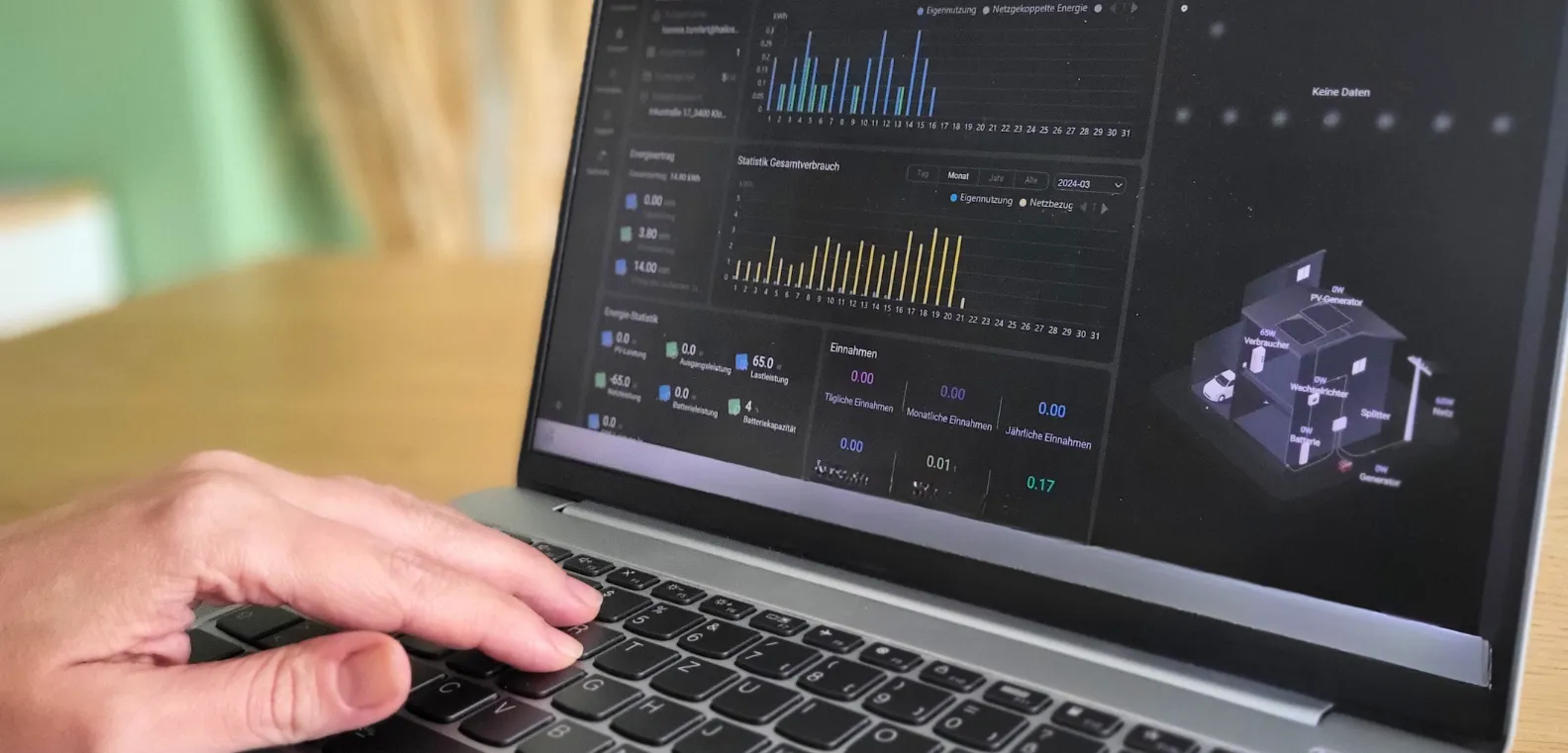 Desktop Screen von SolaxCloud Photovoltaik Energiemonitoring