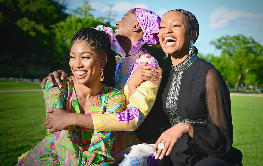 Happy women laughing together