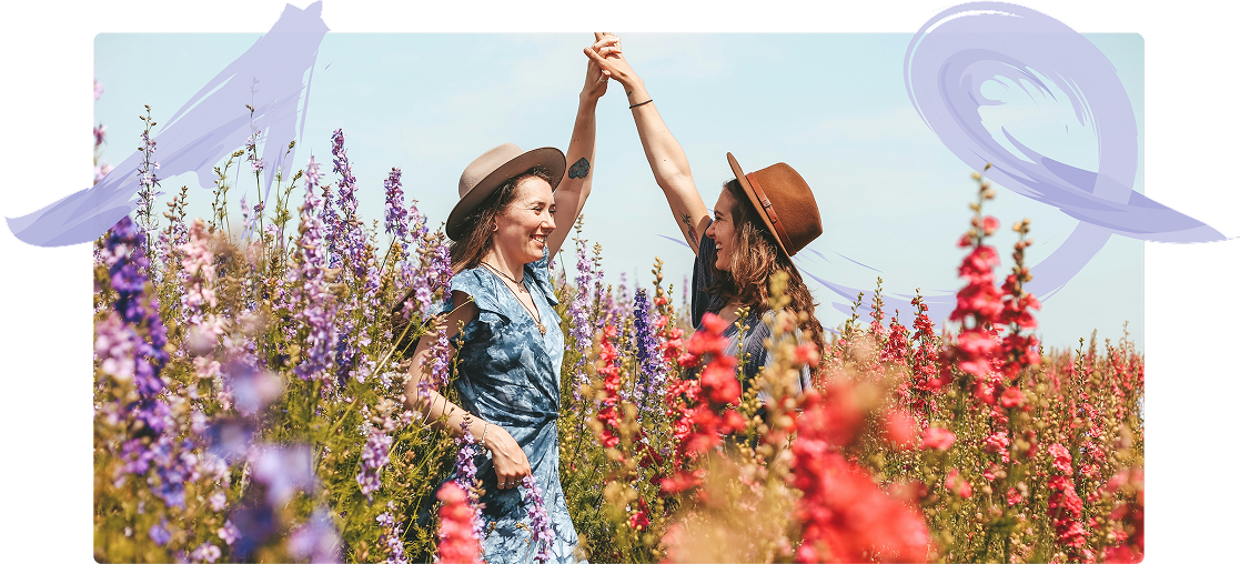 Two girls expressing happiness