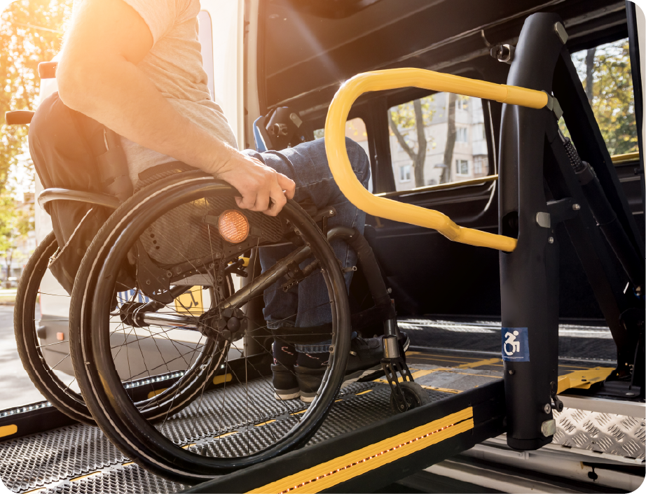 EPH Image: Wheelchair entering vehicle on a ramp
