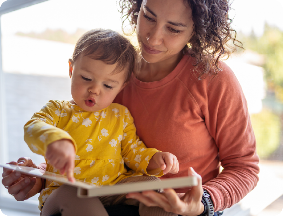 EPH Image: Baby and mom reading a book