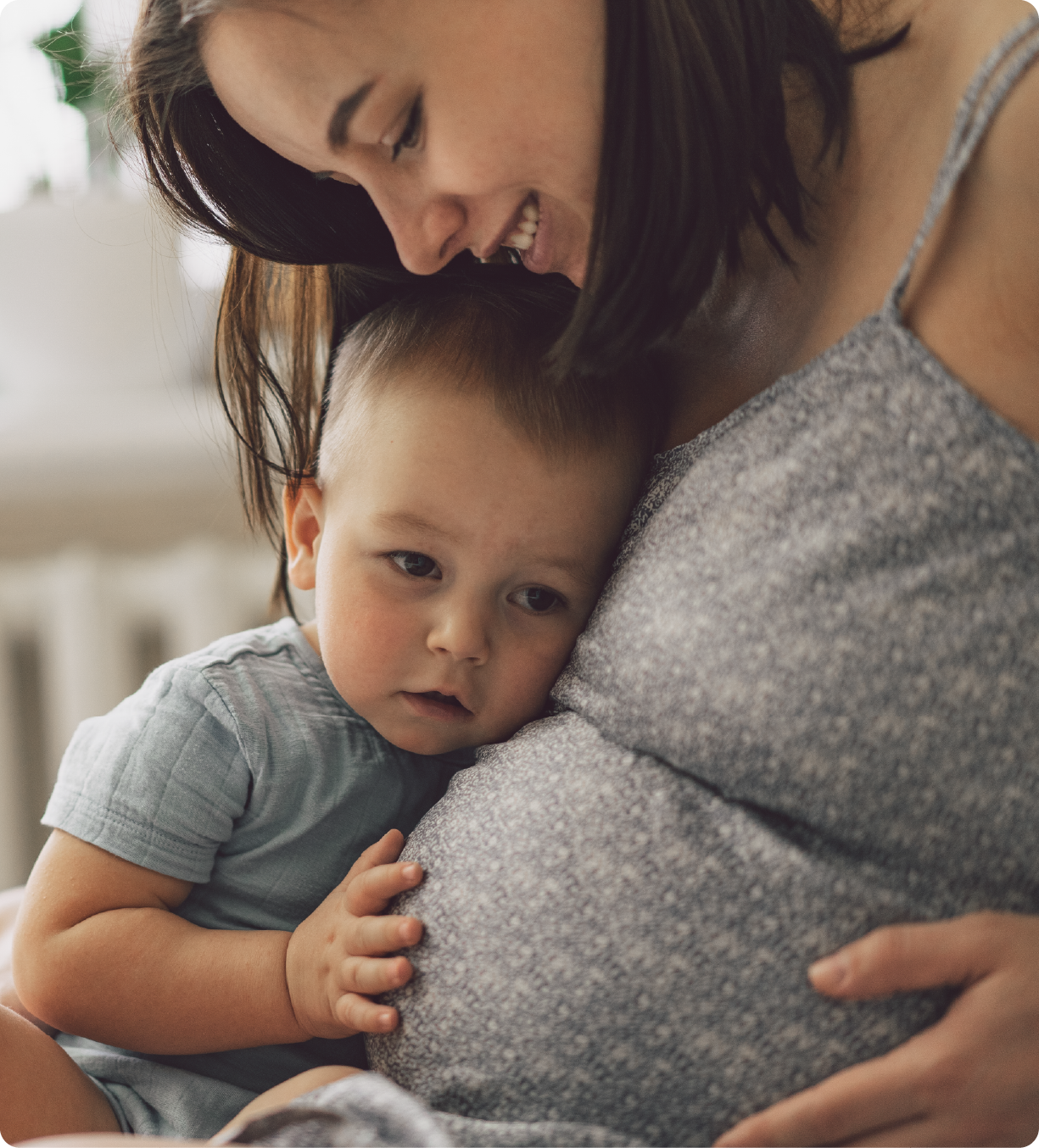 EPH Image: Pregnant mom and baby sitting together