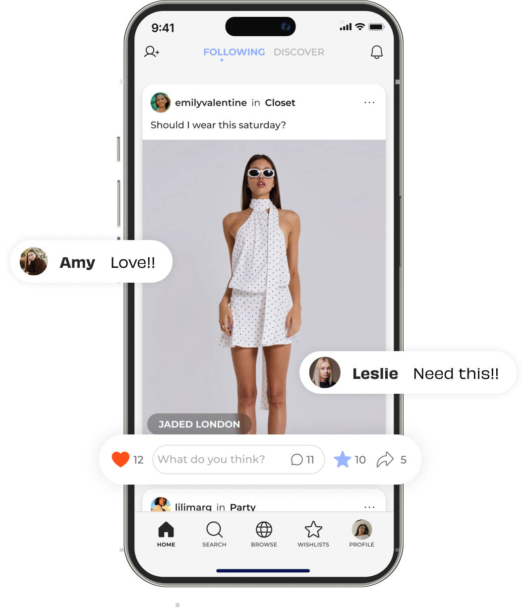 Garde-Robe wishlist mobile app