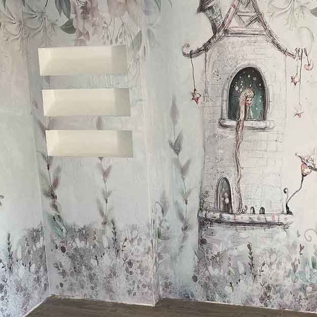 Montaža tapete "zlatokosa" u dečijoj sobiMontaža tapete "zlatokosa" u dečijoj sobi