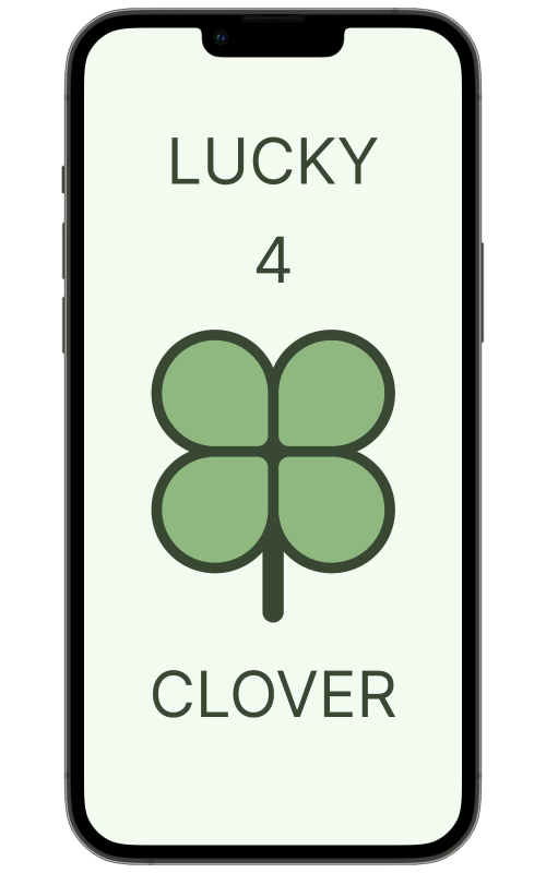 Mockup cover photo of four clover app with logo