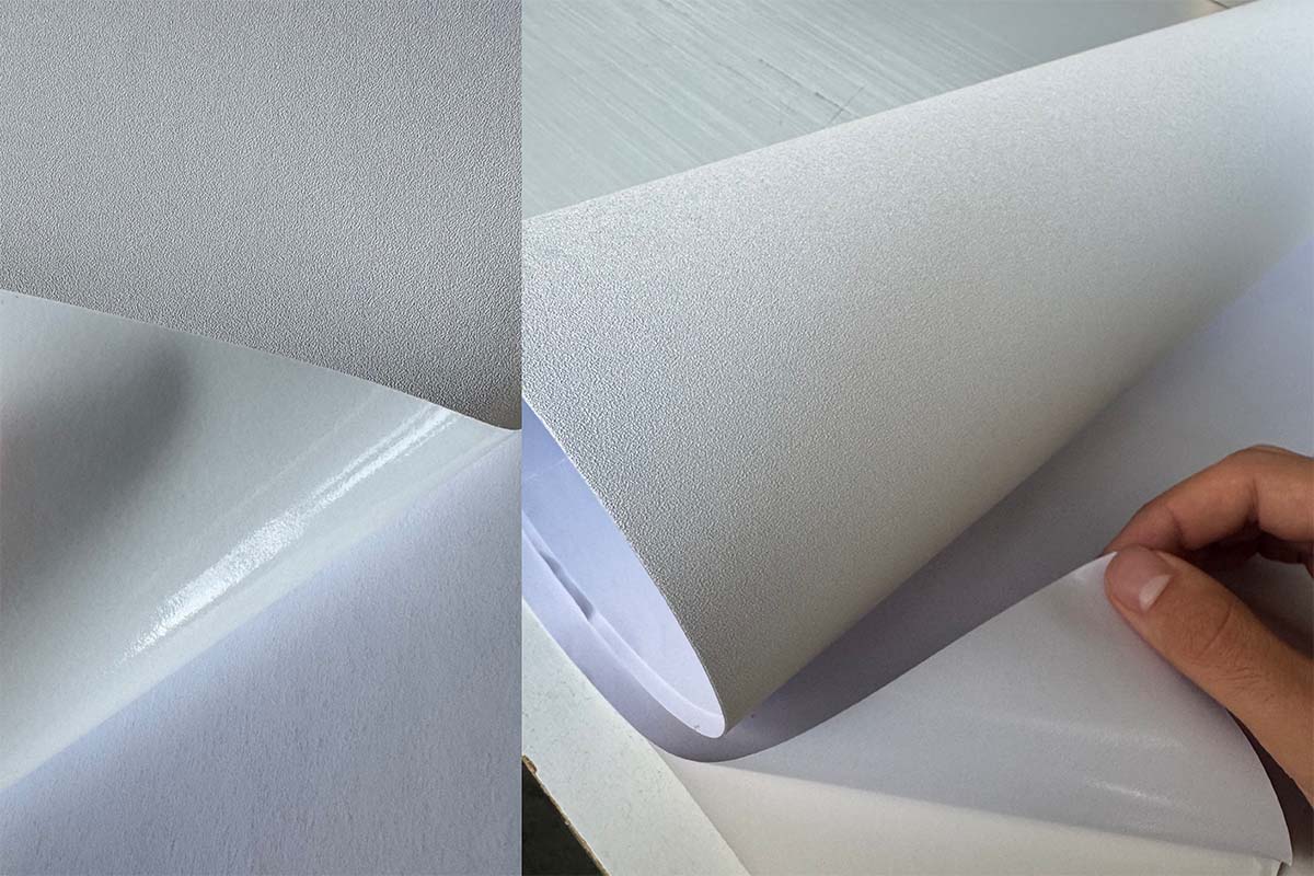 Uveličan prikaz reljefnog samolepljivog materijala za tapete