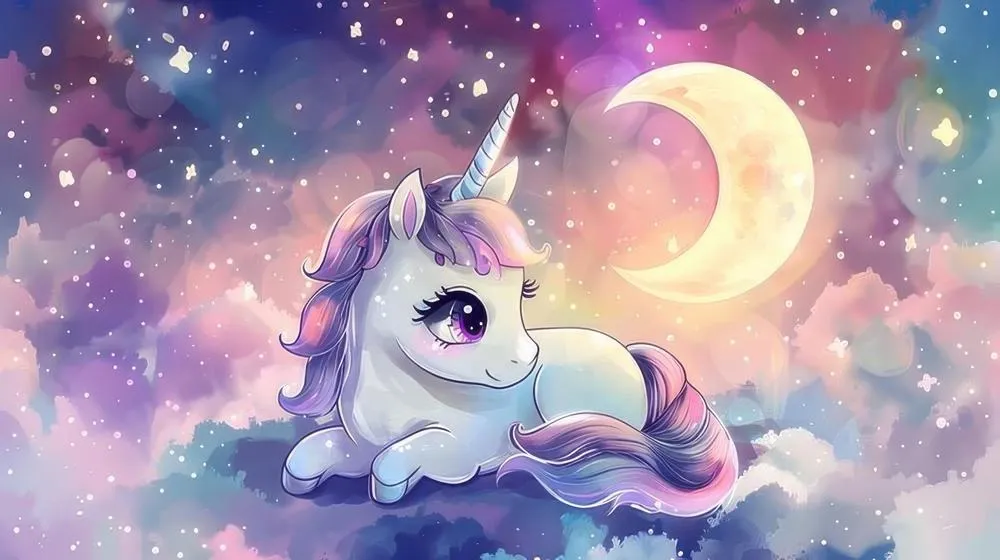 Jednorog i mesec foto tapeta