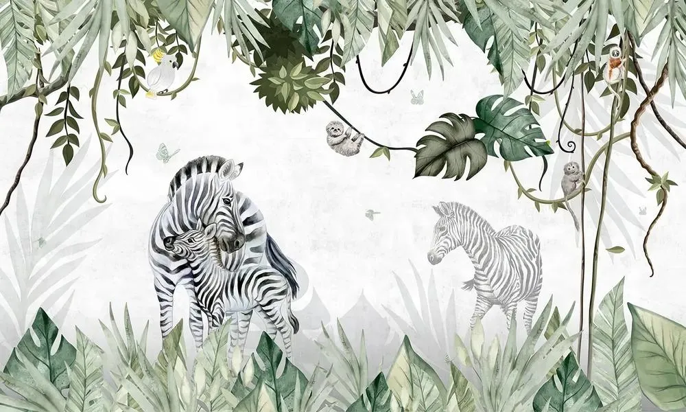 Pastelna zebra foto tapeta