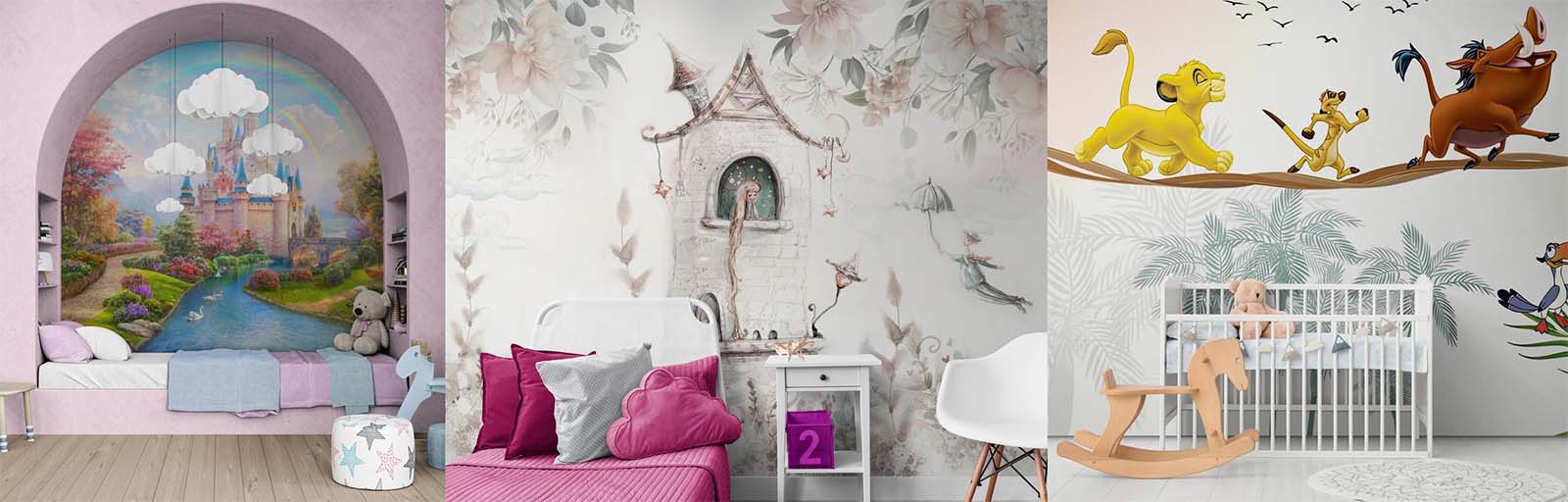 Dezeni tapeta za decu sa motivima iz bajki i crtaća