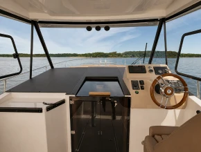 Nowoczesny houseboat z napędem elektrycznym