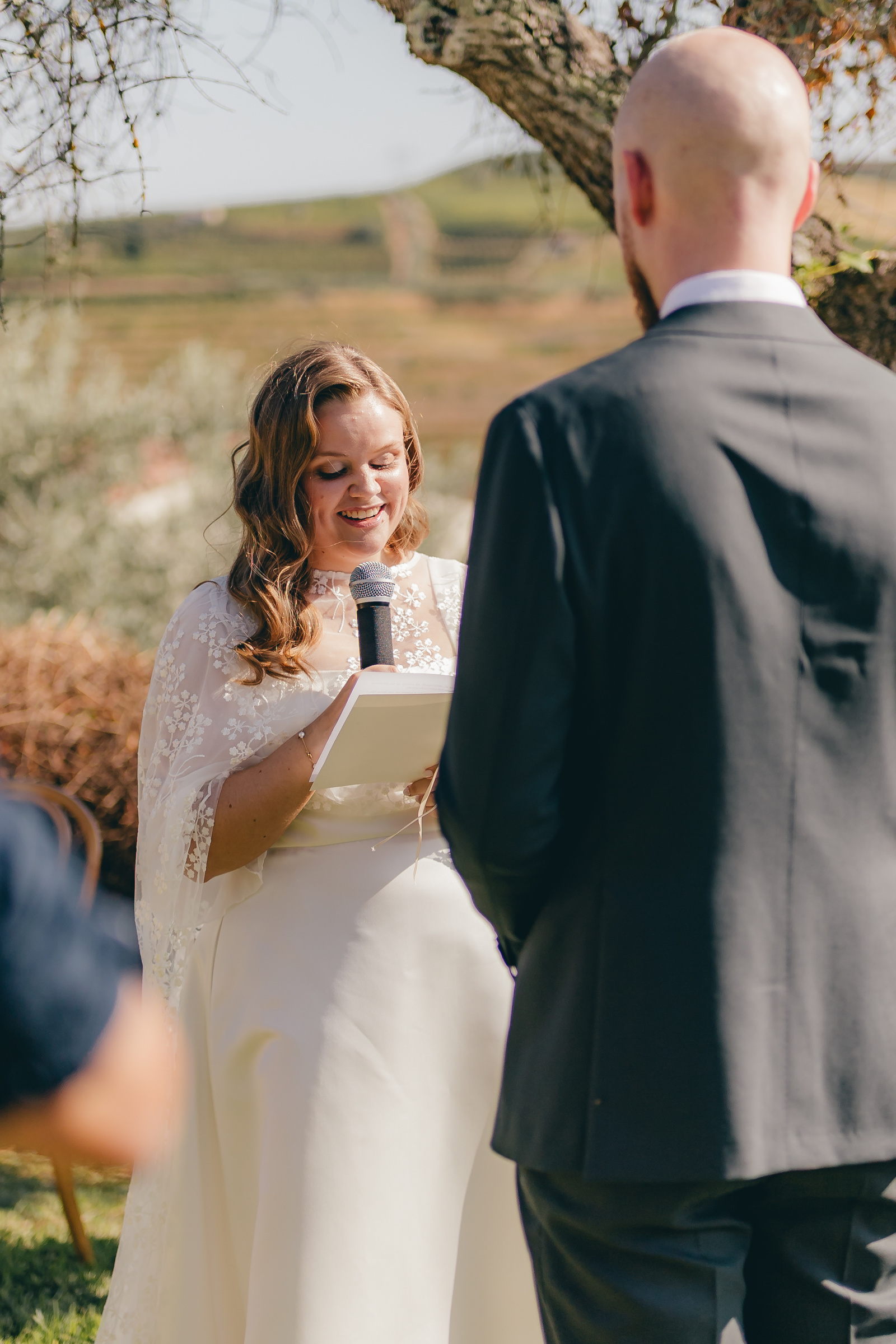 Moment der Hochzeitszeremonie von Melissa und Anders in Portugal