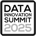 Logo des Data Innovation Summit 2025 mit schwarzer, grauer und weißer Schrift.